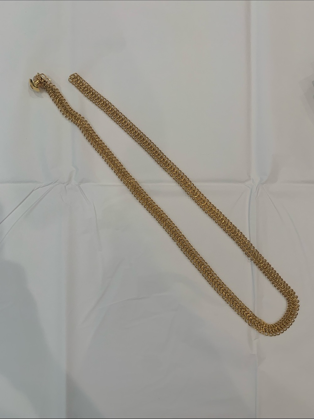 St John Belt Gold with Polished Sphere Accent. Never worn!!  34”